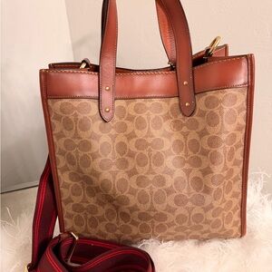 Field Carriage & Signature Coated Canvas Tote